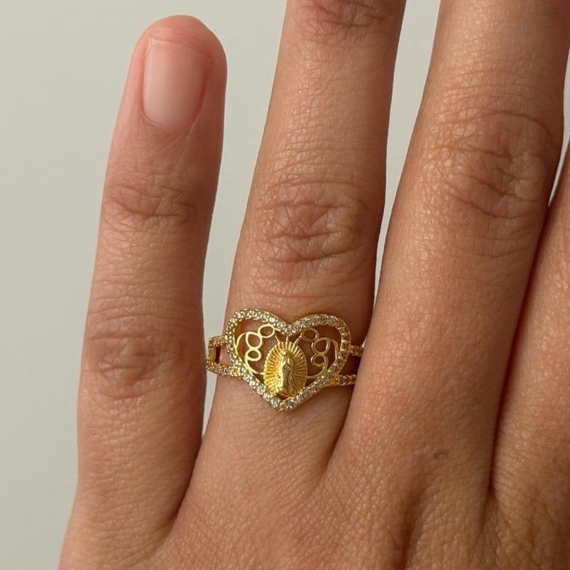 Virgencita Heart Ring